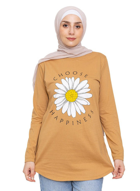 Biscuit Printed Long - Sleeve Design 34 - Khotwh